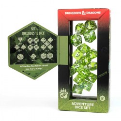 Dungeons & Dragons Adventure Dice - Druid: Green (16 dice), RPG (D&D и др.) / Комплекти зарове за D&D