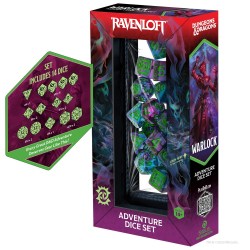 Dungeons & Dragons Adventure Dice - Warlock - Purple/Green (14 dice), RPG (D&D и др.) / Комплекти зарове за D&D
