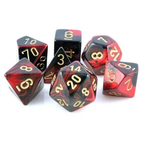 Комплект D&D зарове: Chessex Gemini - Black-Red w/ Gold,Хоби продукти / Зарове за игри