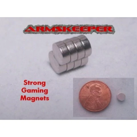 ArmsKeeper - 8 Strong Gaming Magnets (Large - 3/16''dia x1/16'') вЛепила и инструменти на ArmsKeeper