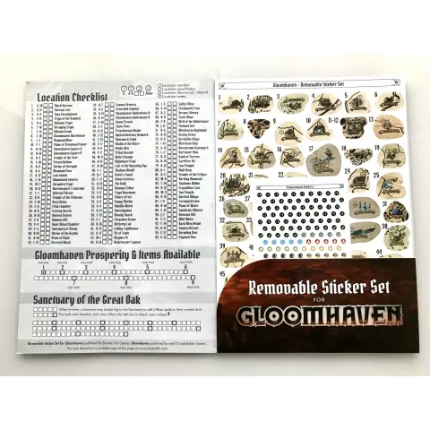 Gloomhaven: Jaws of the Lion Removable Sticker Sheet & Map - стикери от винил за многократна употреба,CPH0502