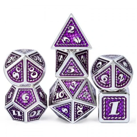 Комплект D&D зарове: Metal & Enamel 7 Dice Set: Knight,RPG (D&D и др.) / D&D Зарове / Метални и др.