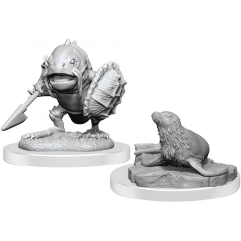 Dungeons & Dragons Nolzur's Marvelous Unpainted Miniatures Wave 20: Locathah & Seal,RPG (D&D и др.) / D&D Миниатюри