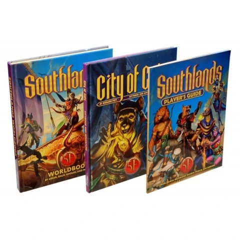 Dungeons & Dragons RPG 5th Edition: Southlands 5E Bundle - Worldbook HC, Player's Guide SC, City of Cats Adventure Book SC and Arcknight Flat Plastic Miniatures (5E, Kobold Press),RPG (D&D и др.) / D&D 5E Книги / D&D 5Е други правила