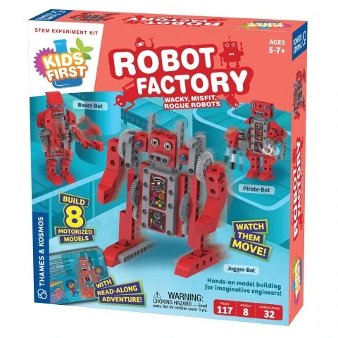 Thames & Kosmos Kids First: Robot Factory STEM Experiment Kit (английско издание) - STEM експериментален комплект вSTEM & Образователни игри