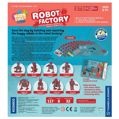 Thames & Kosmos Kids First: Robot Factory STEM Experiment Kit (английско издание) - STEM експериментален комплект вSTEM & Образователни игри