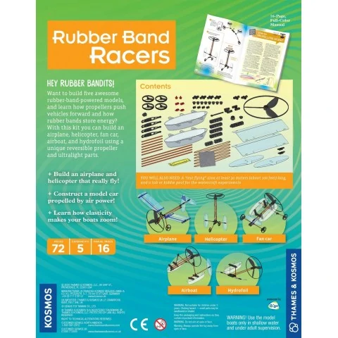 Thames & Kosmos Rubber Band Racers STEM Experiment Kit (английско издание) - STEM експериментален комплект вSTEM & Образователни игри
