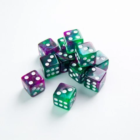 Gamegenic - Galaxy Series - Aurora - D6 Dice Set 16 mm (12 pcs) - комплект зарове,Подаръци / образователни / Подаръчни зарове