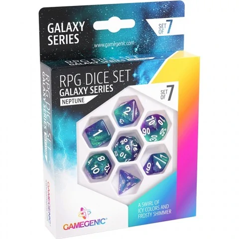 Gamegenic - Galaxy Series - Neptune - RPG Dice Set (7pcs) - комплект зарове,RPG (D&D и др.) / D&D Зарове