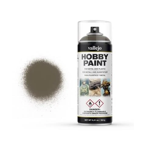 Vallejo Primer - AFV Color Primer - US Olive Drab (400 ml спрей за оцветяване на миниатюри/фигурки) вHobby Paint Спрейове