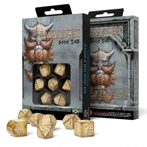 Q-Workshop Dwarven Dice Set: Gold (7-dice set for D&D and Pathfinder),RPG (D&D и др.) / D&D Зарове