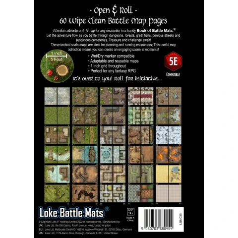 Loke Battle Mats: The Big Book of Battle Mats I Revised (12x8", A4, 60 pages ),RPG (D&D и др.) / D&D аксесоари