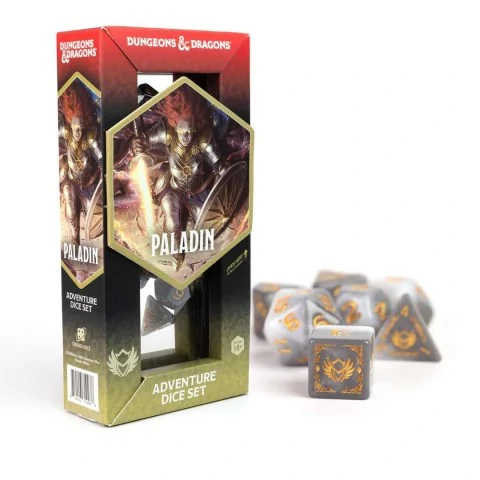 Dungeons & Dragons Adventure Dice - Paladin: White / Grey (14 dice), D&D Dice Sets